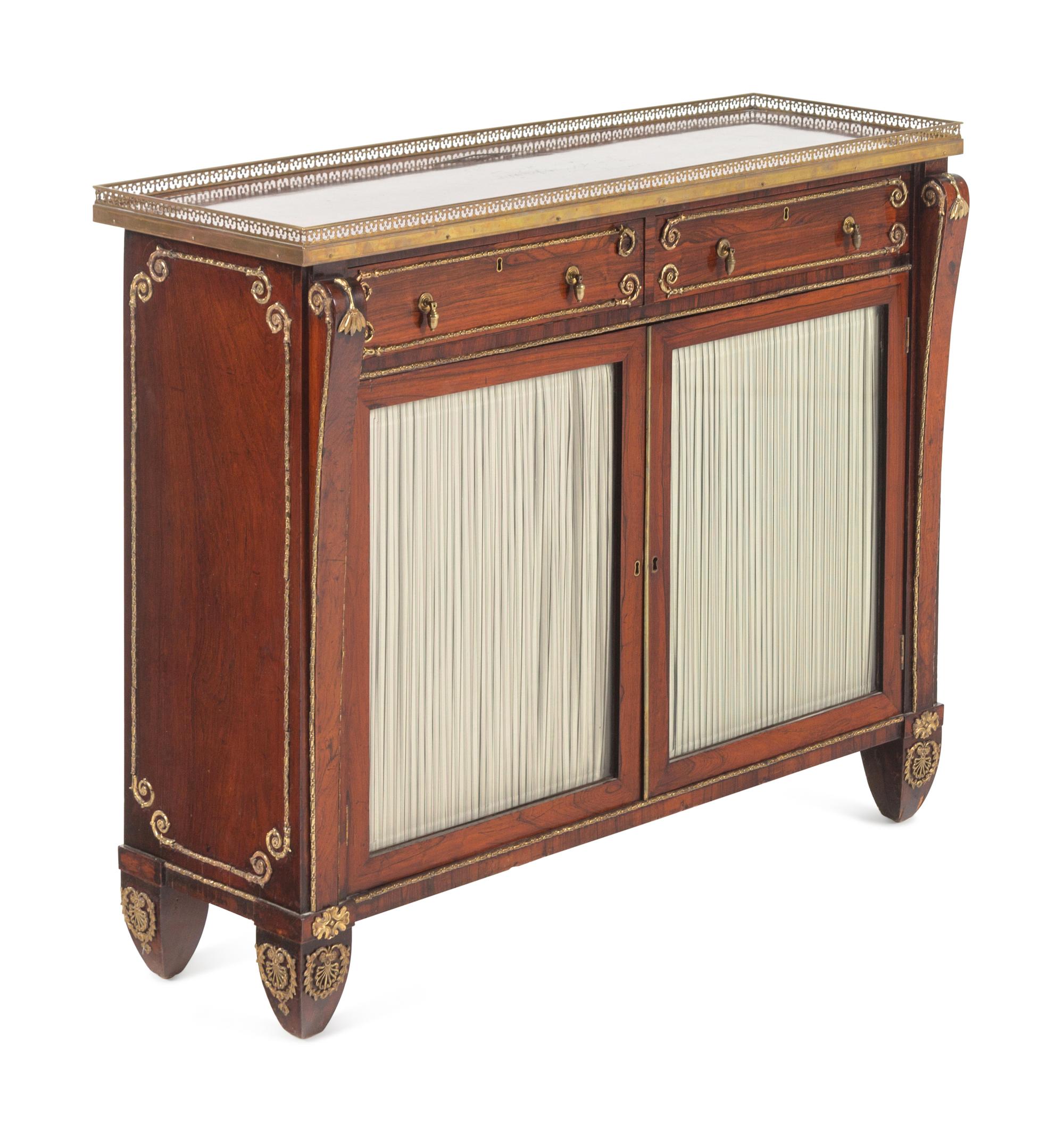 A Regency Brass Mounted Indian Rosewood Side Cabinet