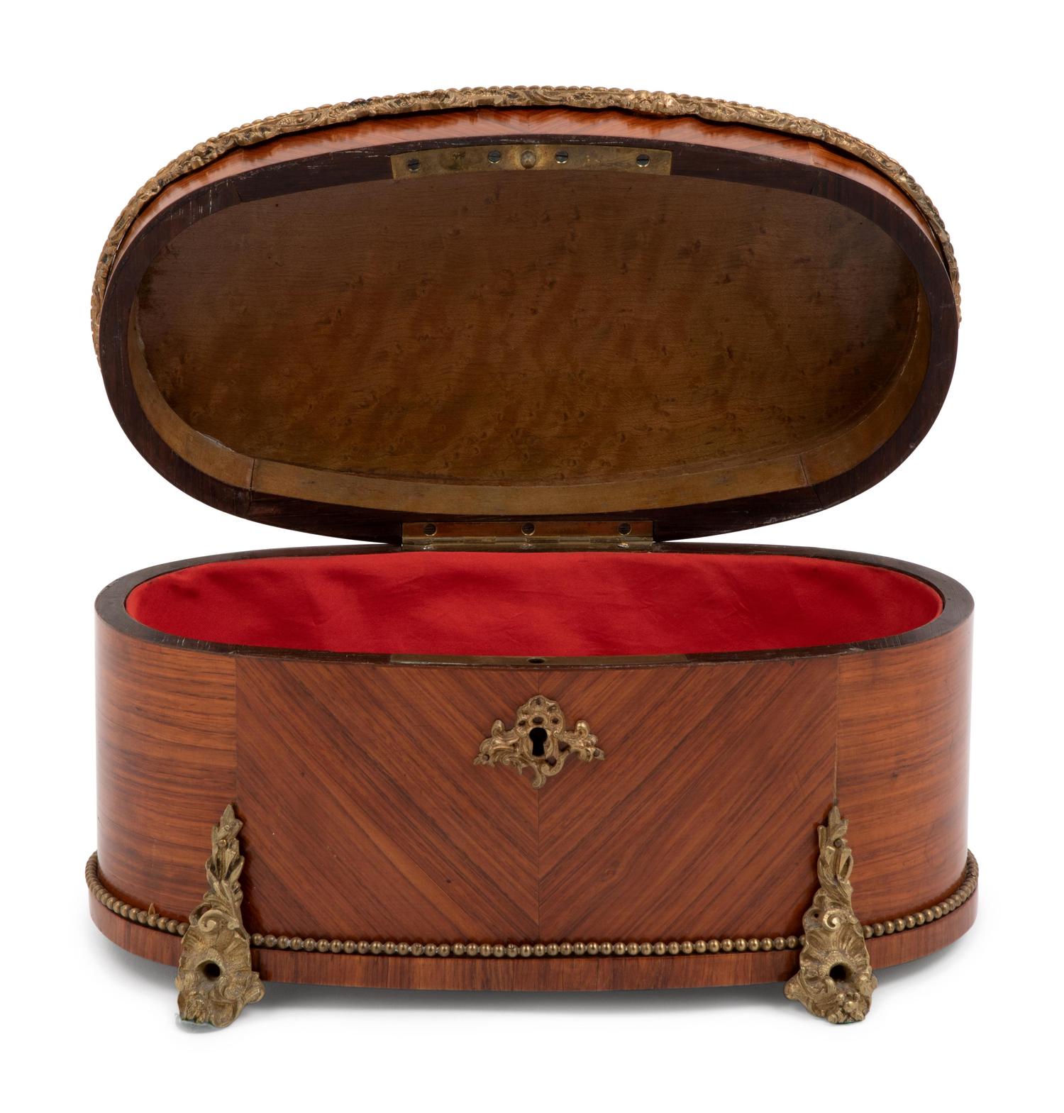 A Napoleon III Gilt Bronze Mounted Kingwood Table Casket