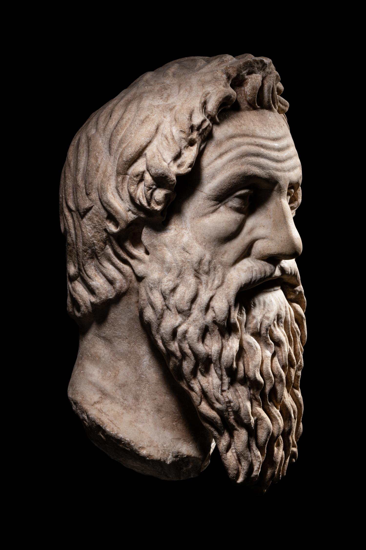 A Roman Marble Portrait Head of Antisthenes