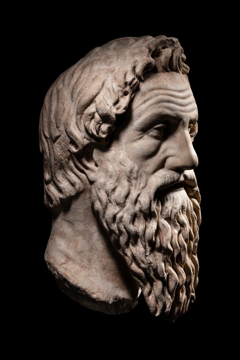 A Roman Marble Portrait Head of Antisthenes