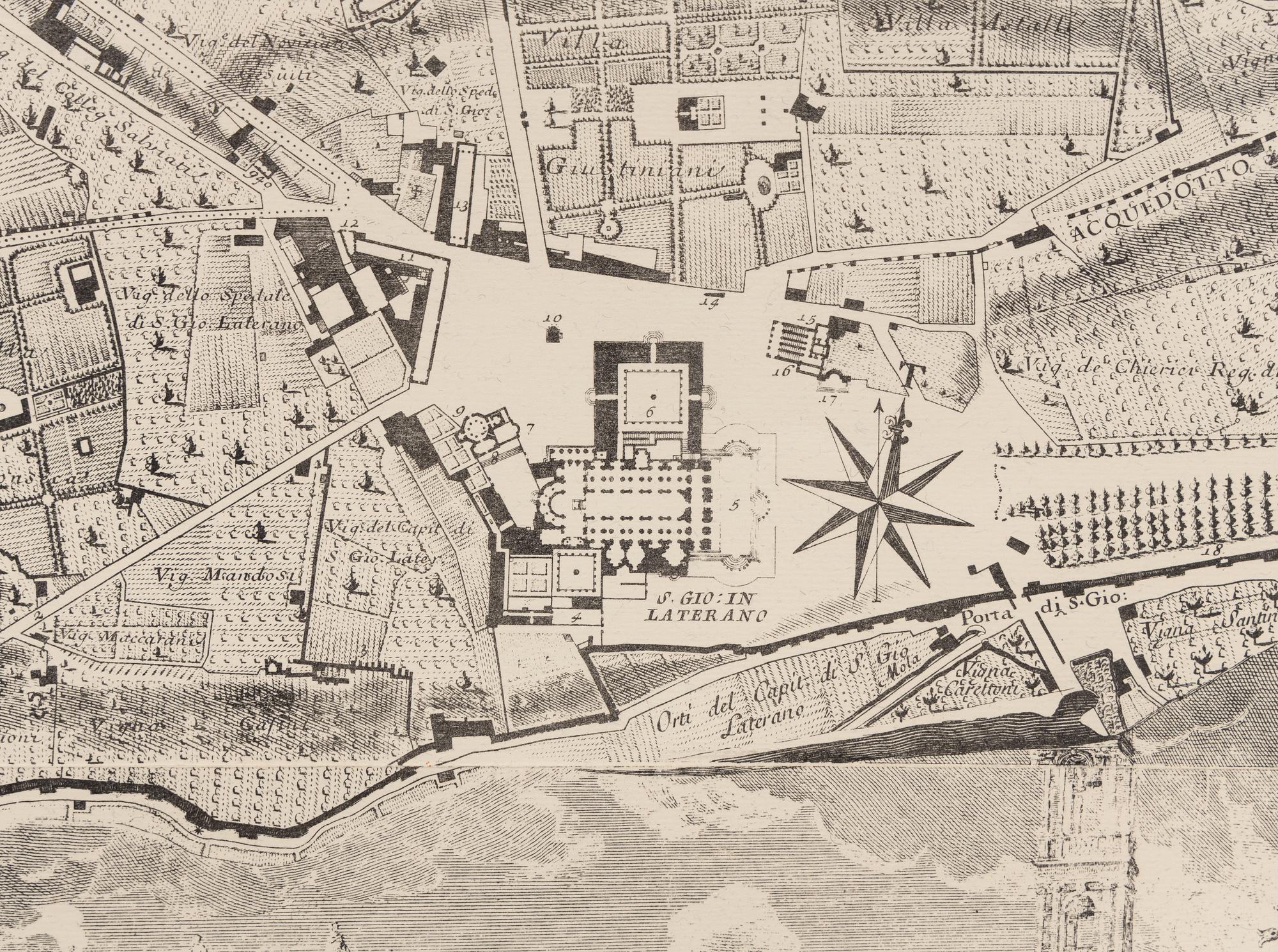 [MAPS & ATLASES]. NOLLI, Giovanni Battista (c.1692-1756). [ Nuova Pianta di Roma . Rome: 1748], but 20th Century. Wall map of Rome, on 24 joined sheets mounted on linen.