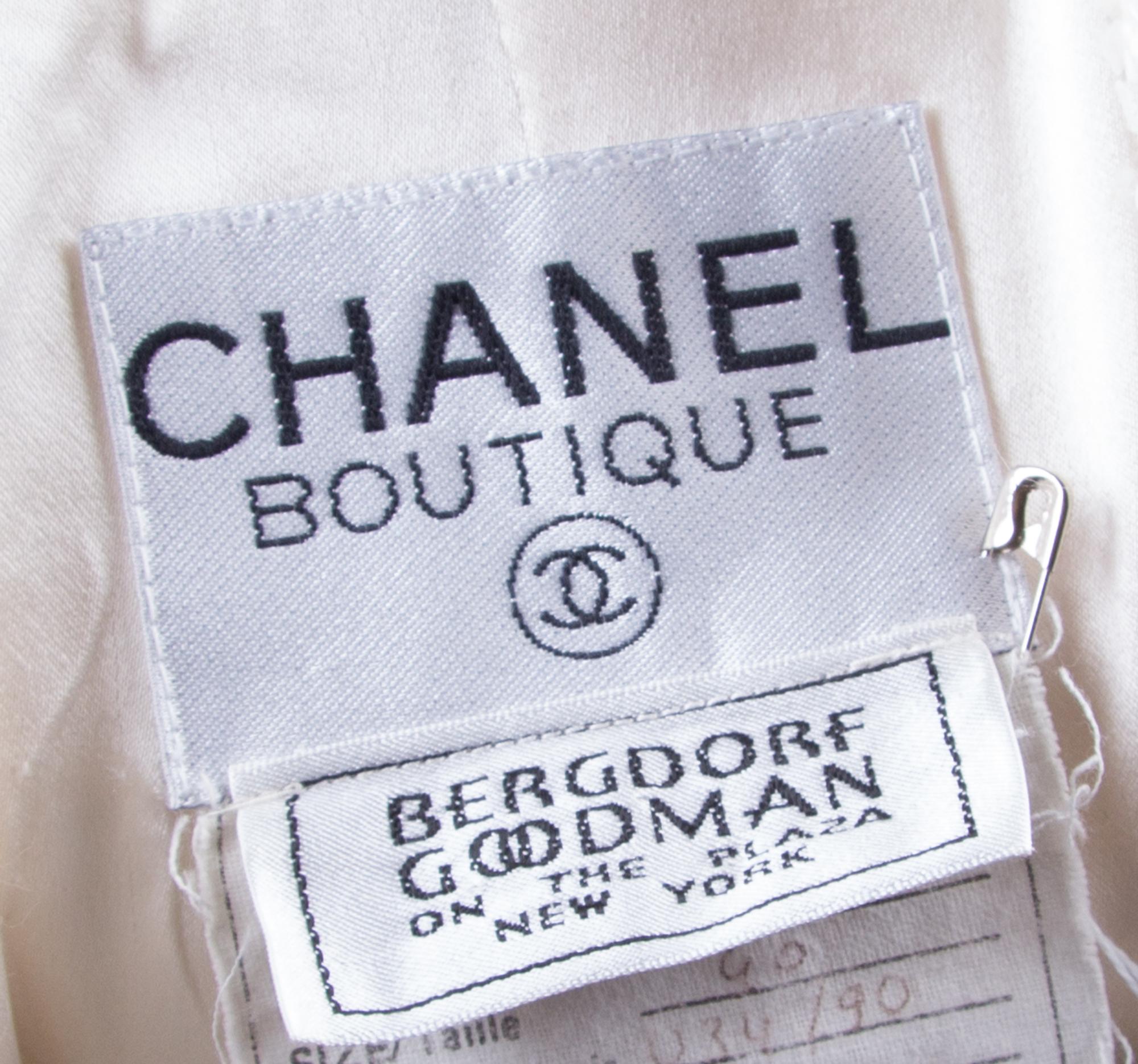 A Chanel Cream Boucle Double Breasted Suit, Size 40.