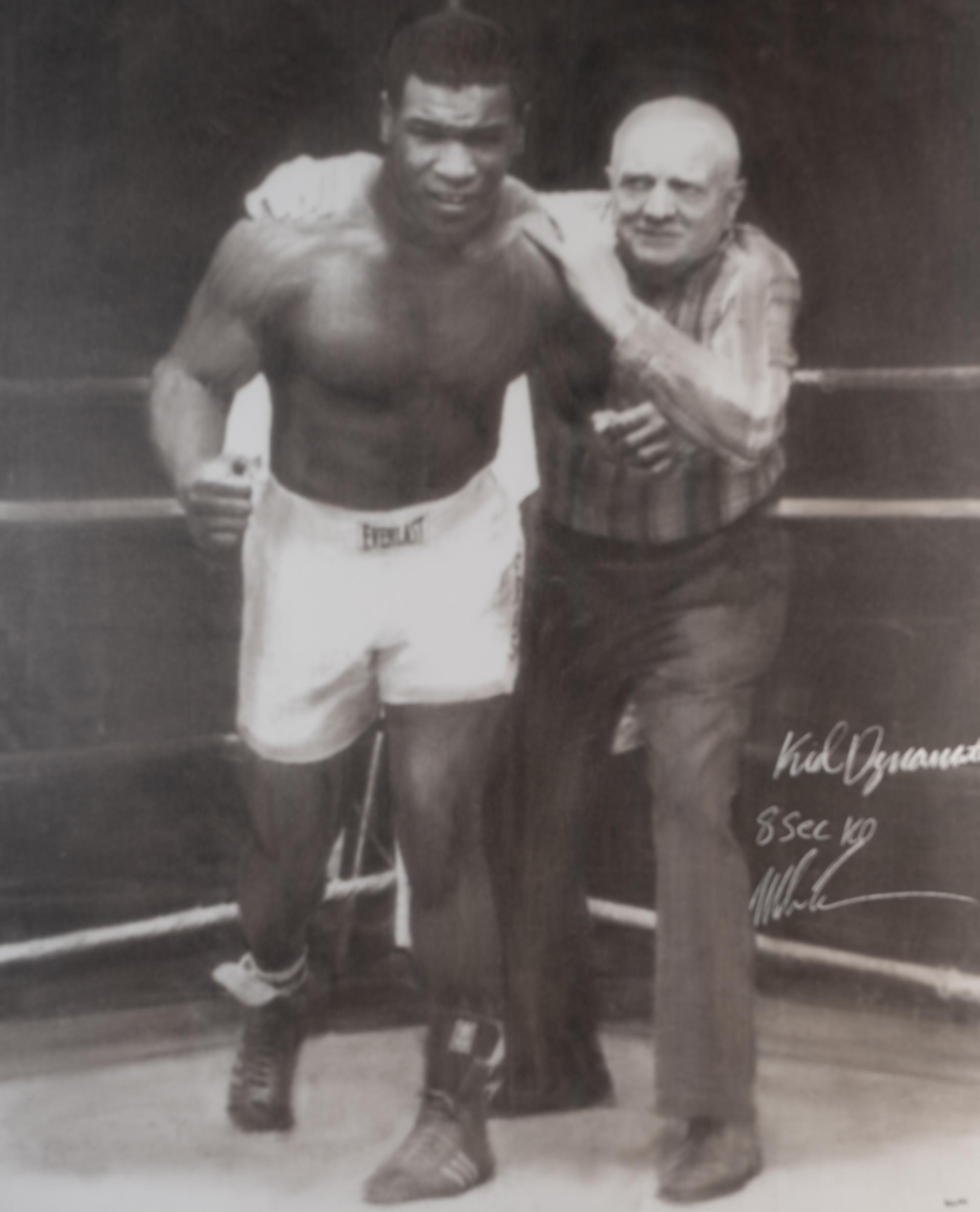 A Large Mike Tyson Signed Autograph Original Artwork With Unique Inscription,