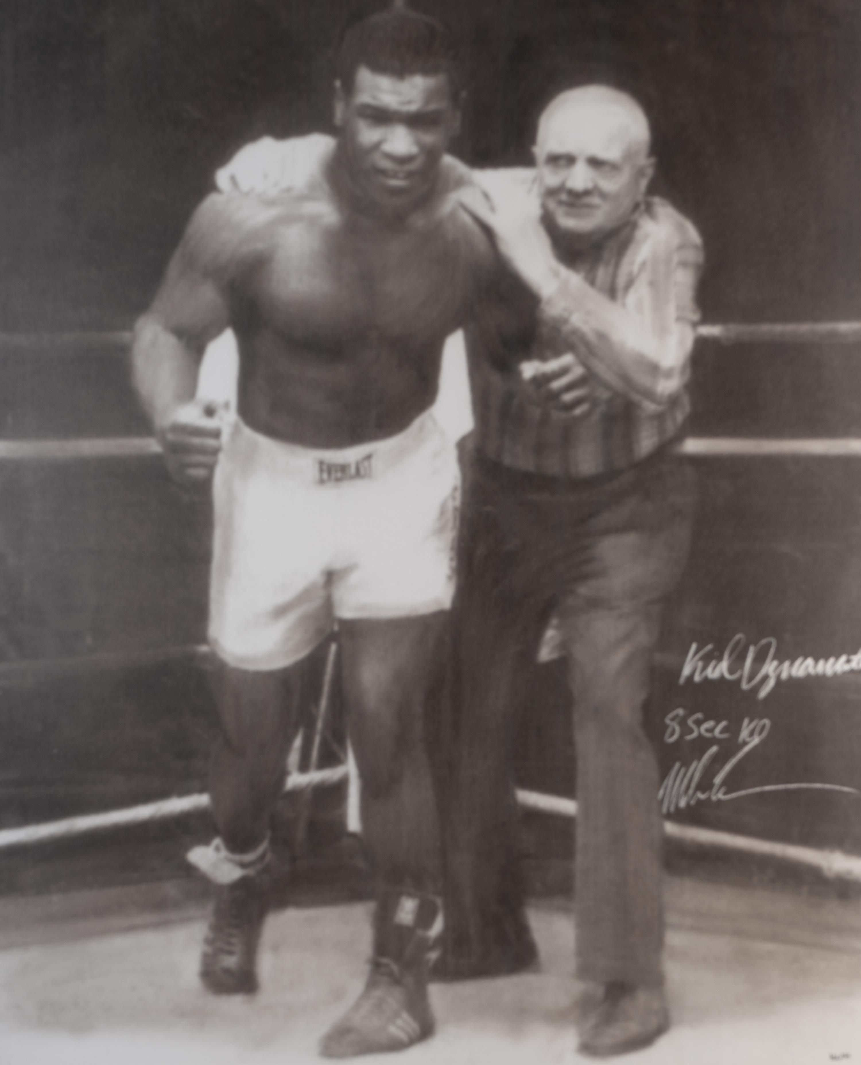A Large Mike Tyson Signed Autograph Original Artwork With Unique Inscription,