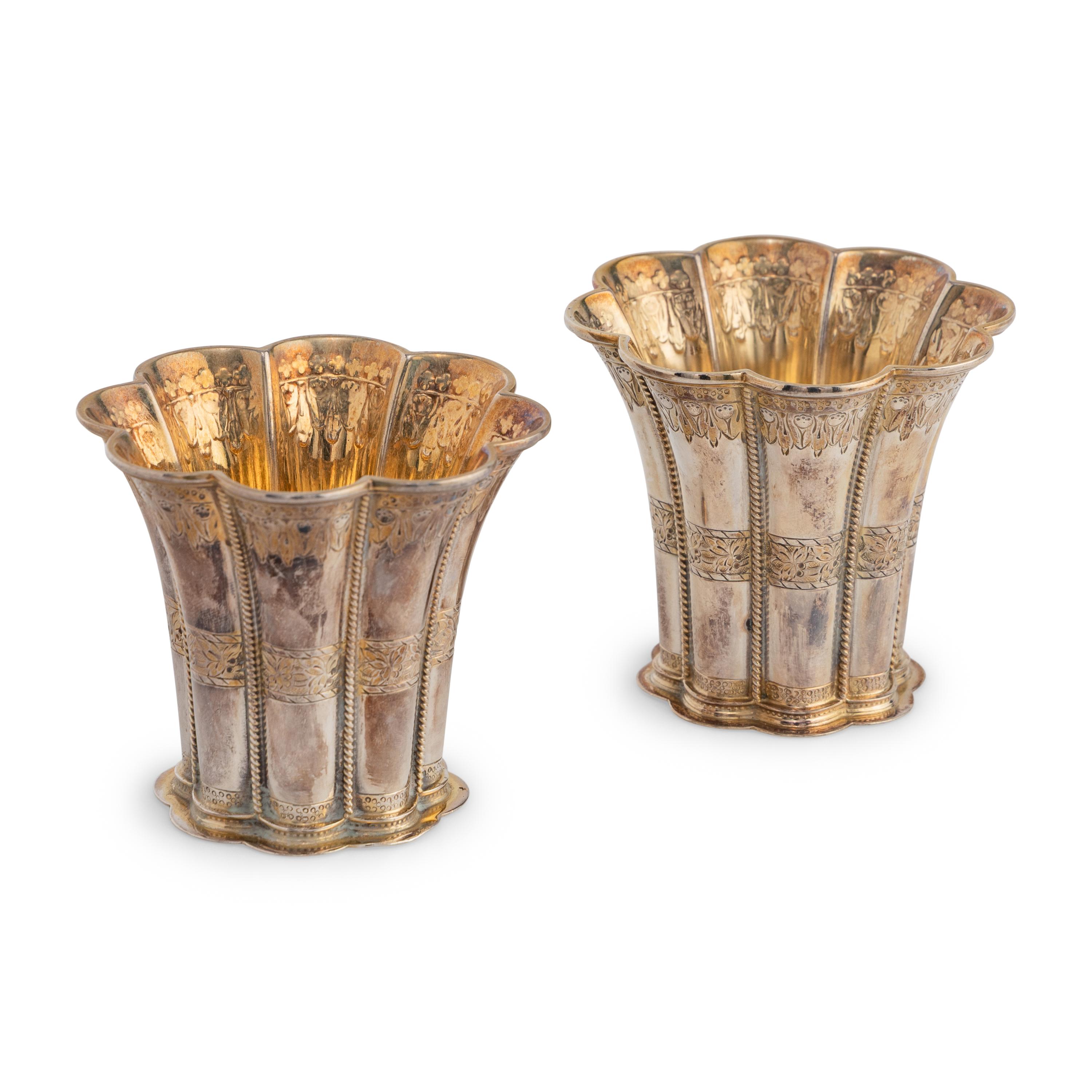A Pair of Danish Silver Beakers