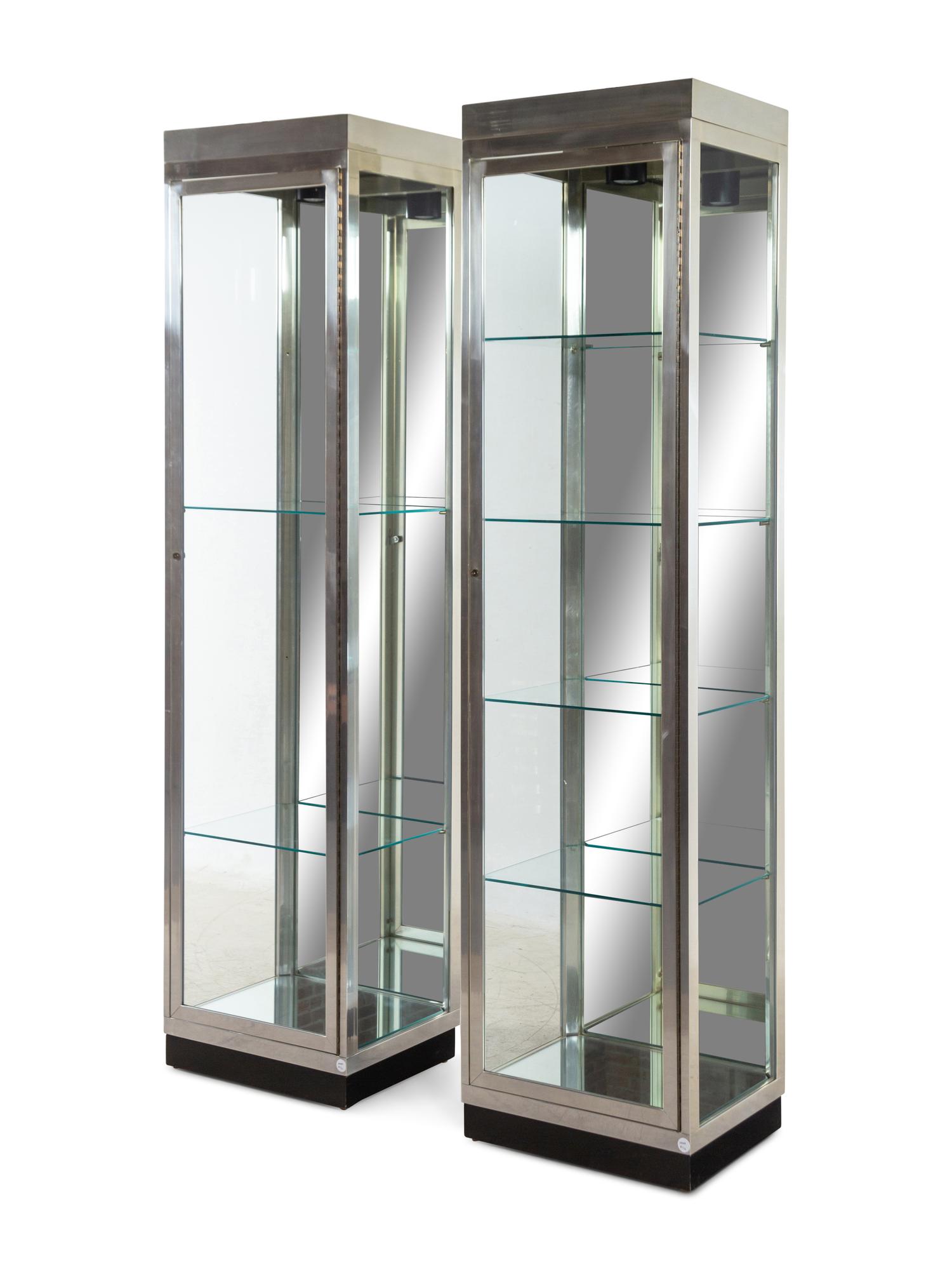 A Pair of Chromed Vitrines