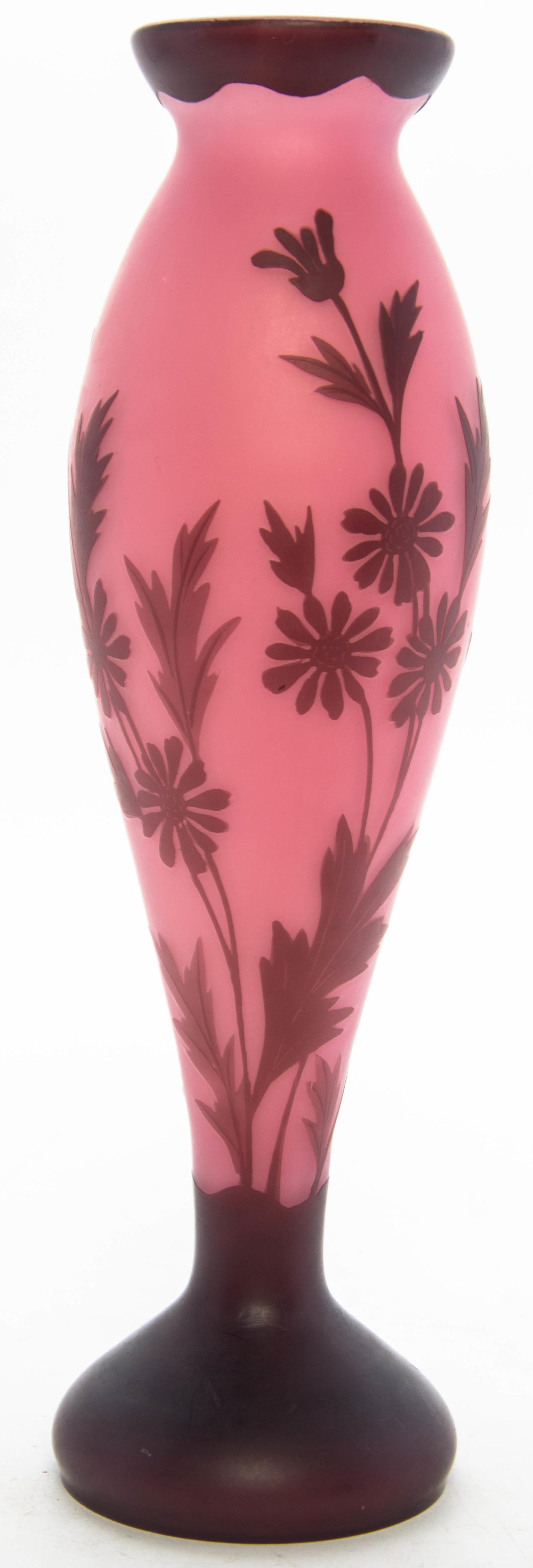 A Veles Cameo Glass Vase Height 11 5/8 inches.