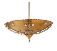 A Gilt Bronze and Cut Glass Pendant Light