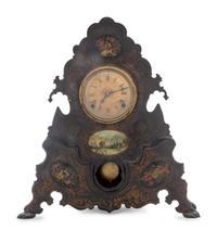A Victorian Tole Mantel Clock