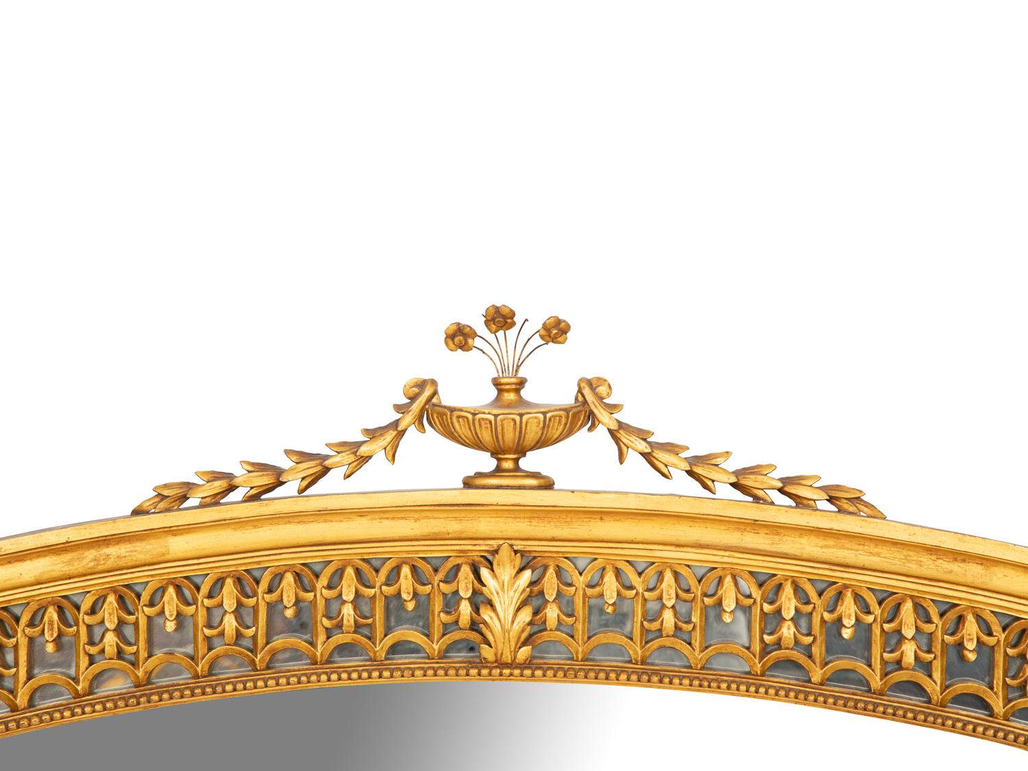 A Neoclassical Style Giltwood Overmantel Mirror
