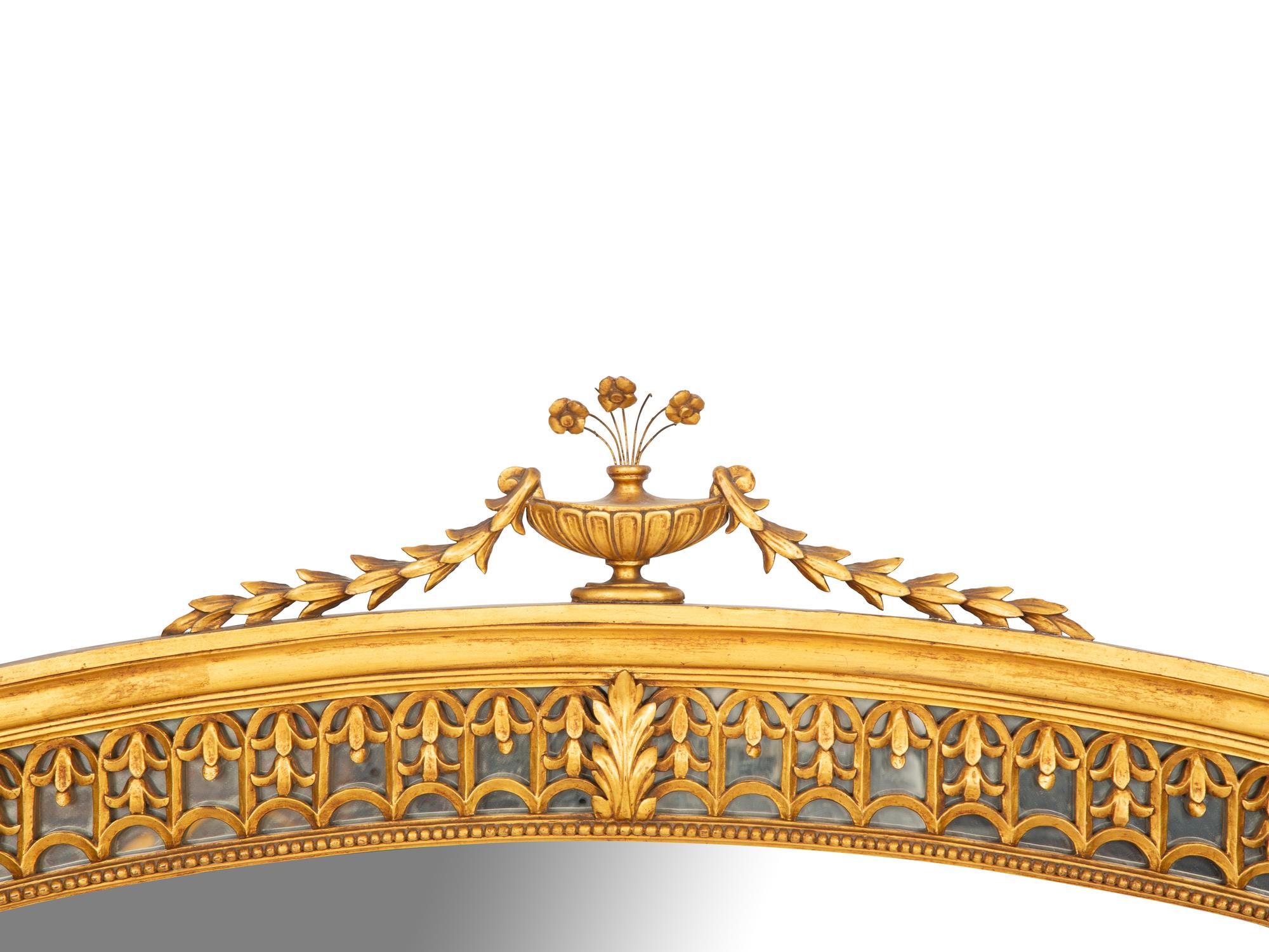 A Neoclassical Style Giltwood Overmantel Mirror