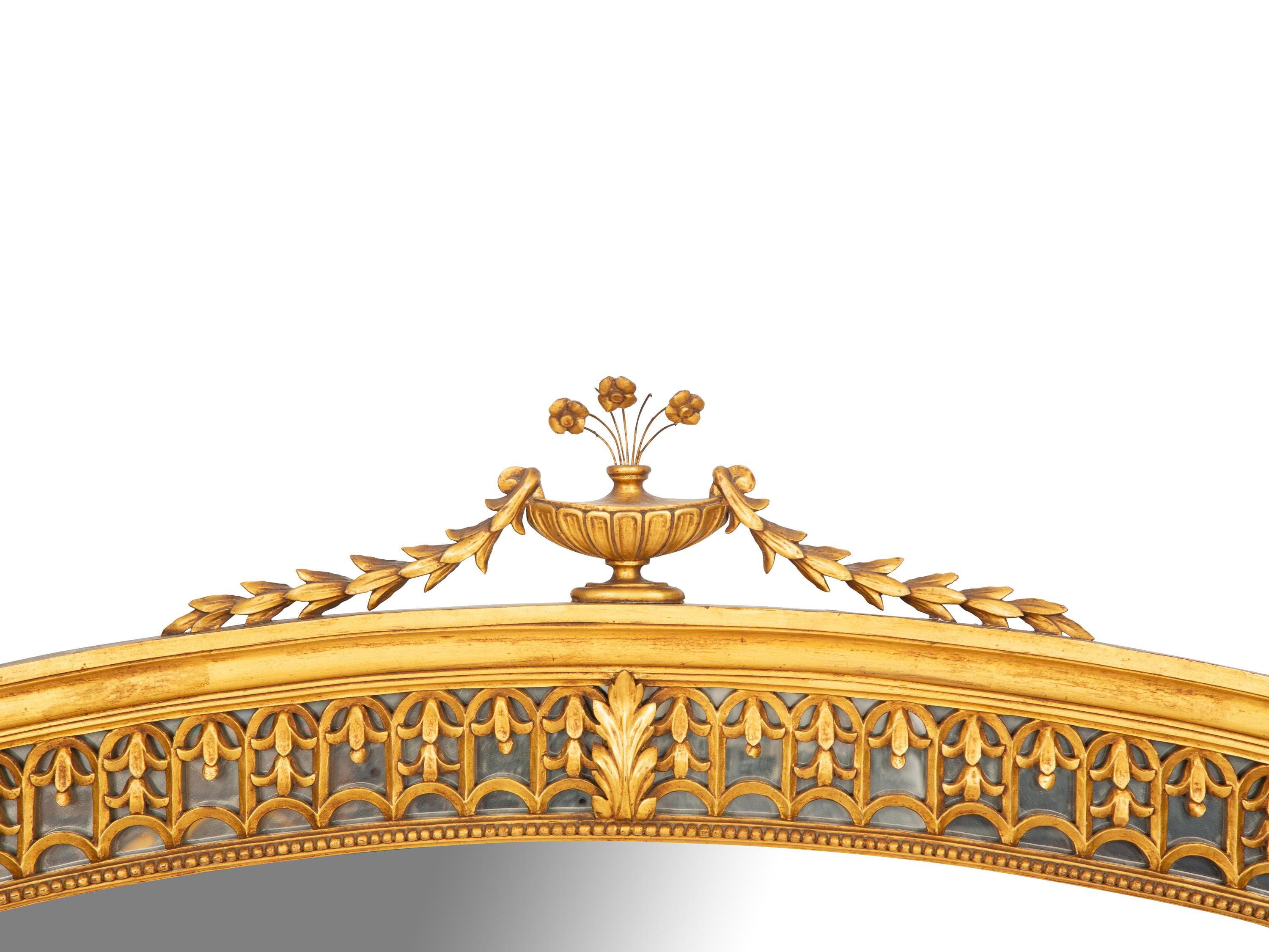 A Neoclassical Style Giltwood Overmantel Mirror