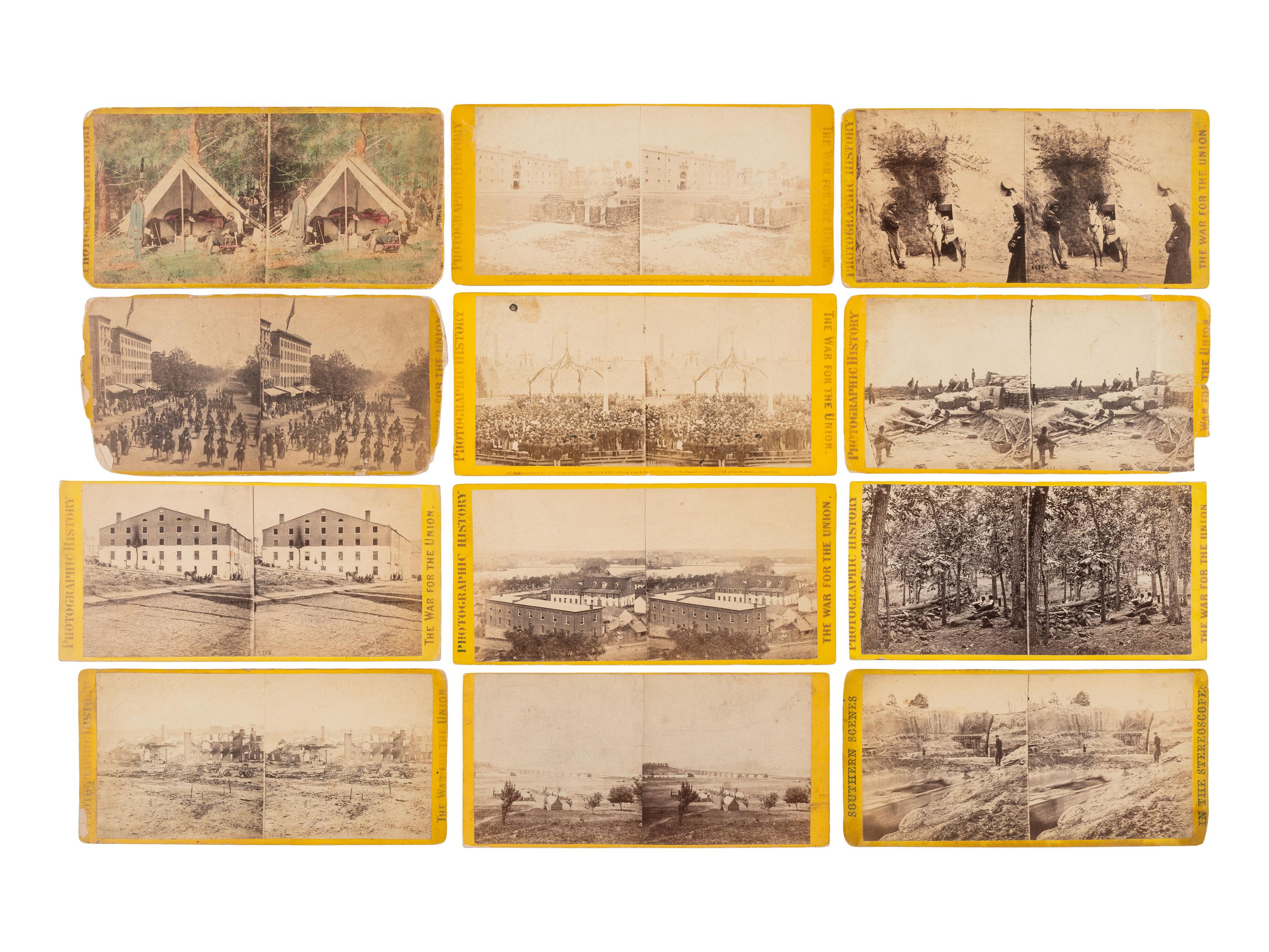 [CIVIL WAR]. A collection of 85 stereoviews from "The War for the Union" series. E. & H.T. Anthony, New York.