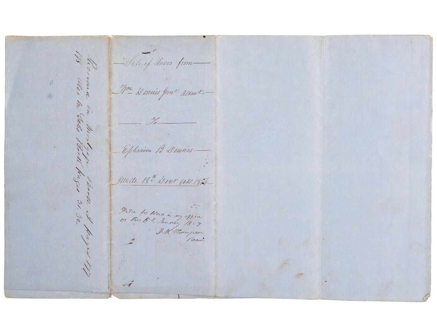 [SLAVERY & ABOLITION]. A group of 2 documents related to the enslavement of individuals in Louisiana, comprising: