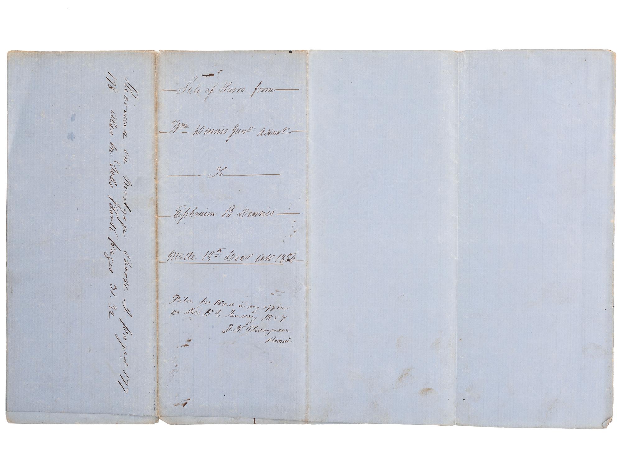 [SLAVERY & ABOLITION]. A group of 2 documents related to the enslavement of individuals in Louisiana, comprising:
