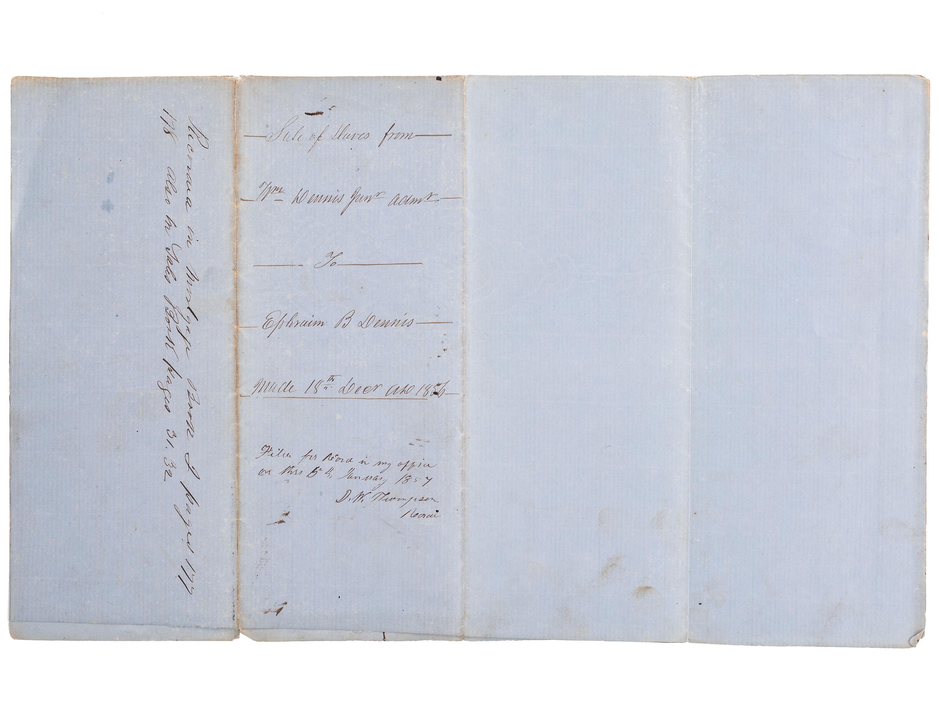 [SLAVERY & ABOLITION]. A group of 2 documents related to the enslavement of individuals in Louisiana, comprising: