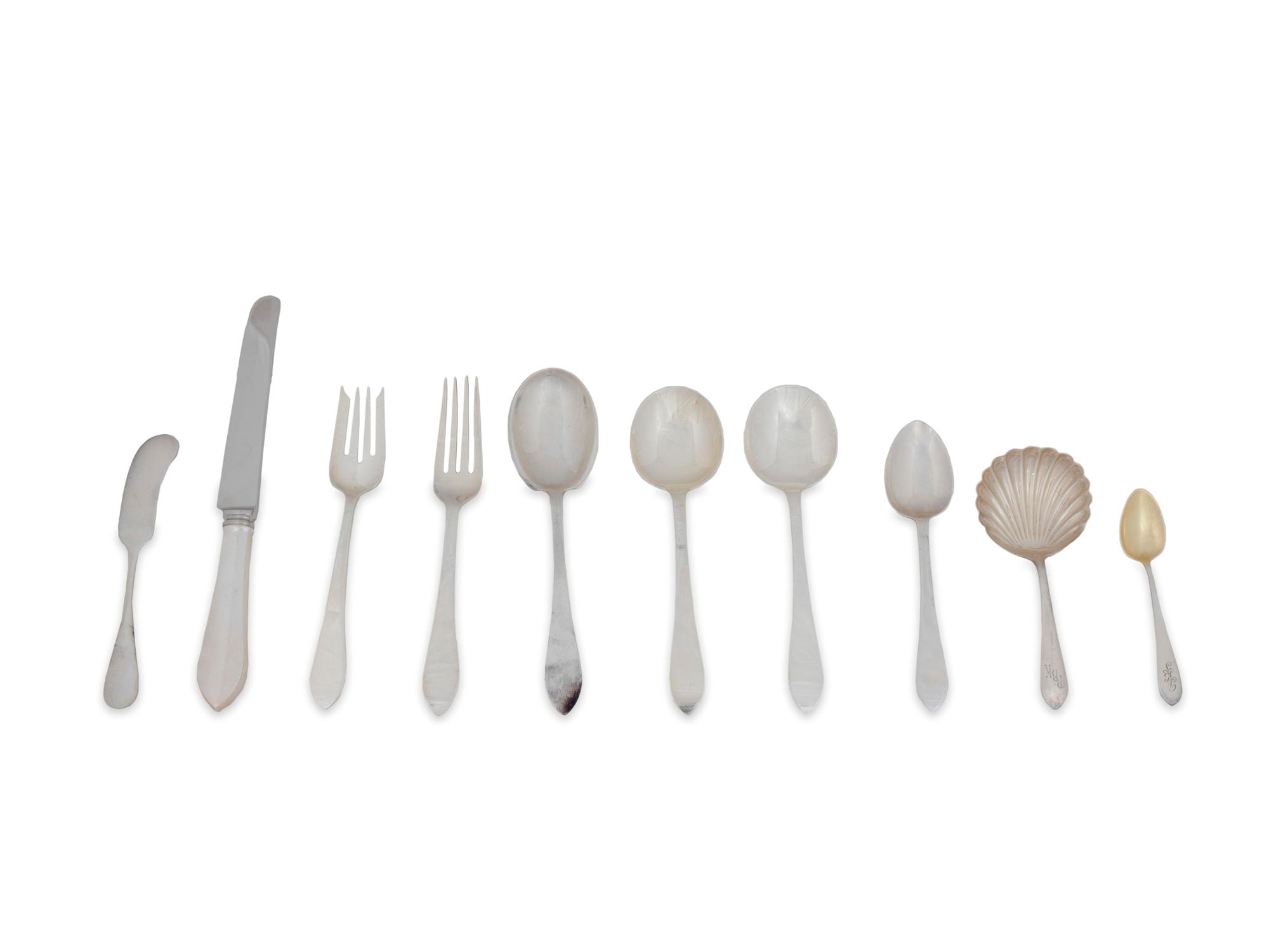 An American Silver Flatware Set for Twelve — Tiffany & Co., New York, NY, 20th Century