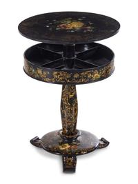 A Victorian Painted Papier-Mâché or Lacquer Work Table