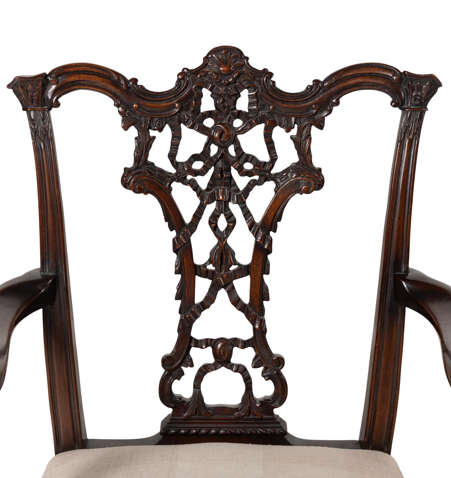 A Pair of George III Style Mahogany Armchairs