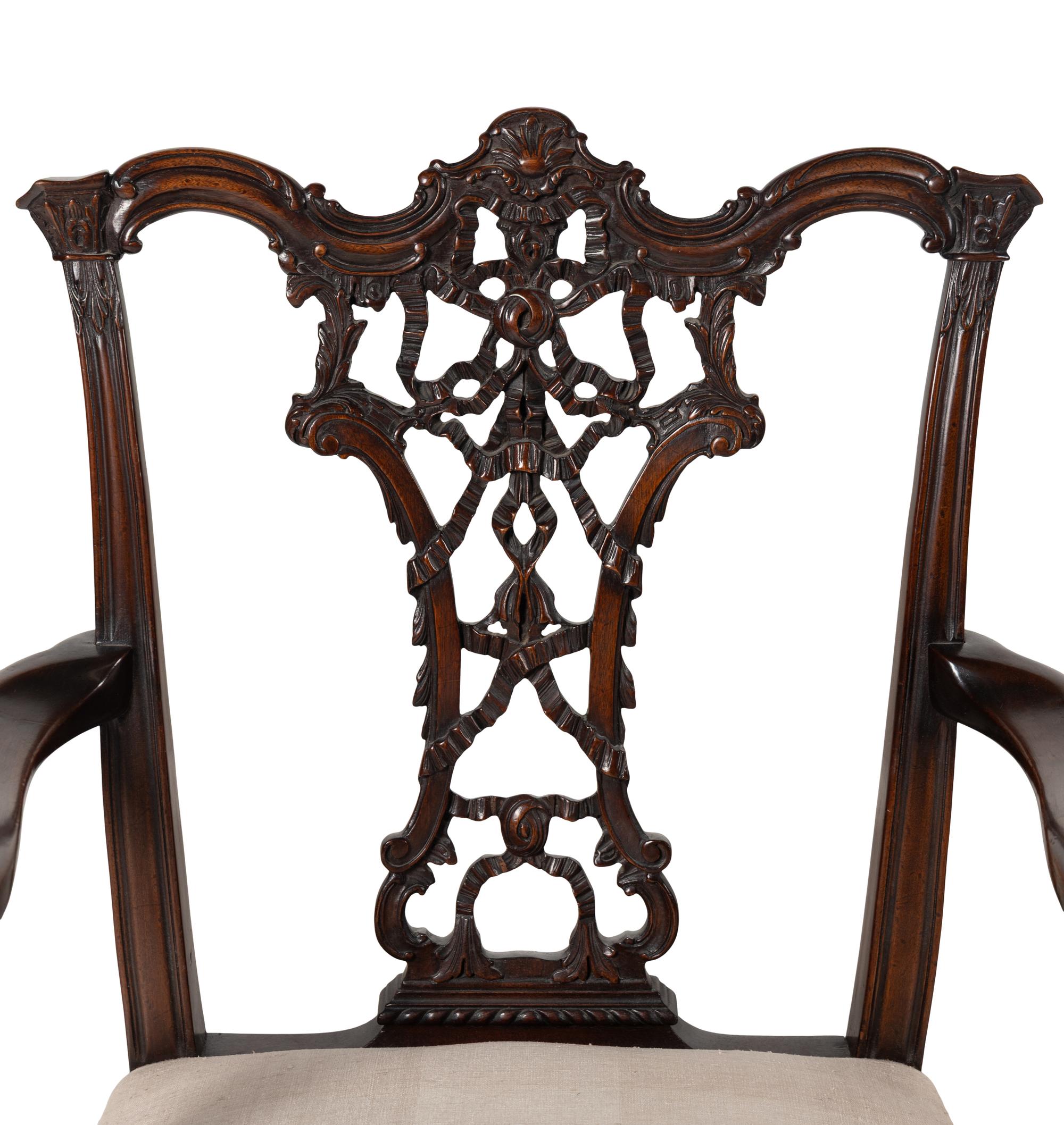 A Pair of George III Style Mahogany Armchairs