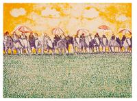 Lot is located and will ship from Denver, Colorado. Indians with Umbrellas (from Indians Forever Suite), 1971