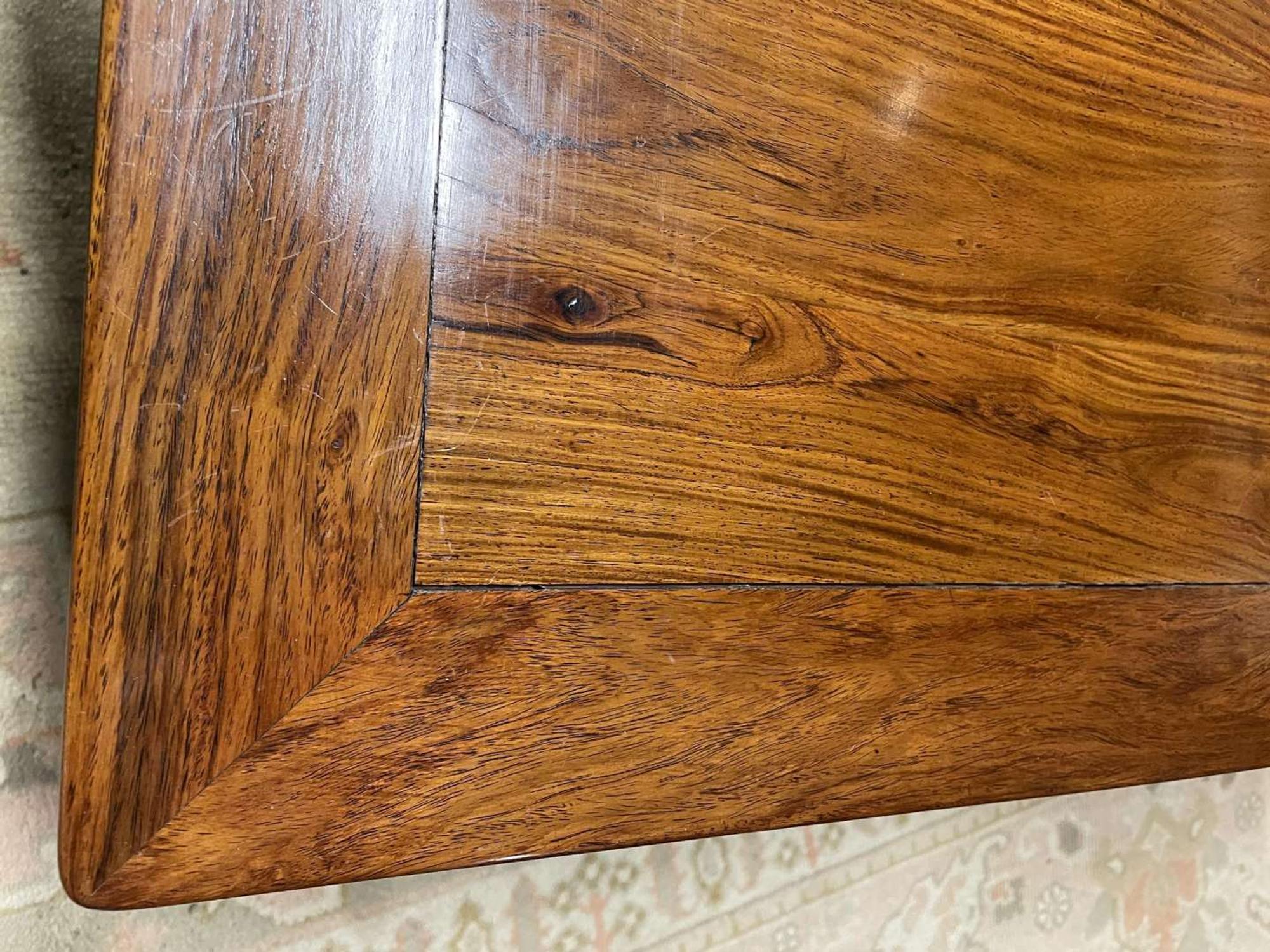 A Chinese Ming dynasty style carved hardwood low table 明式硬木矮方桌