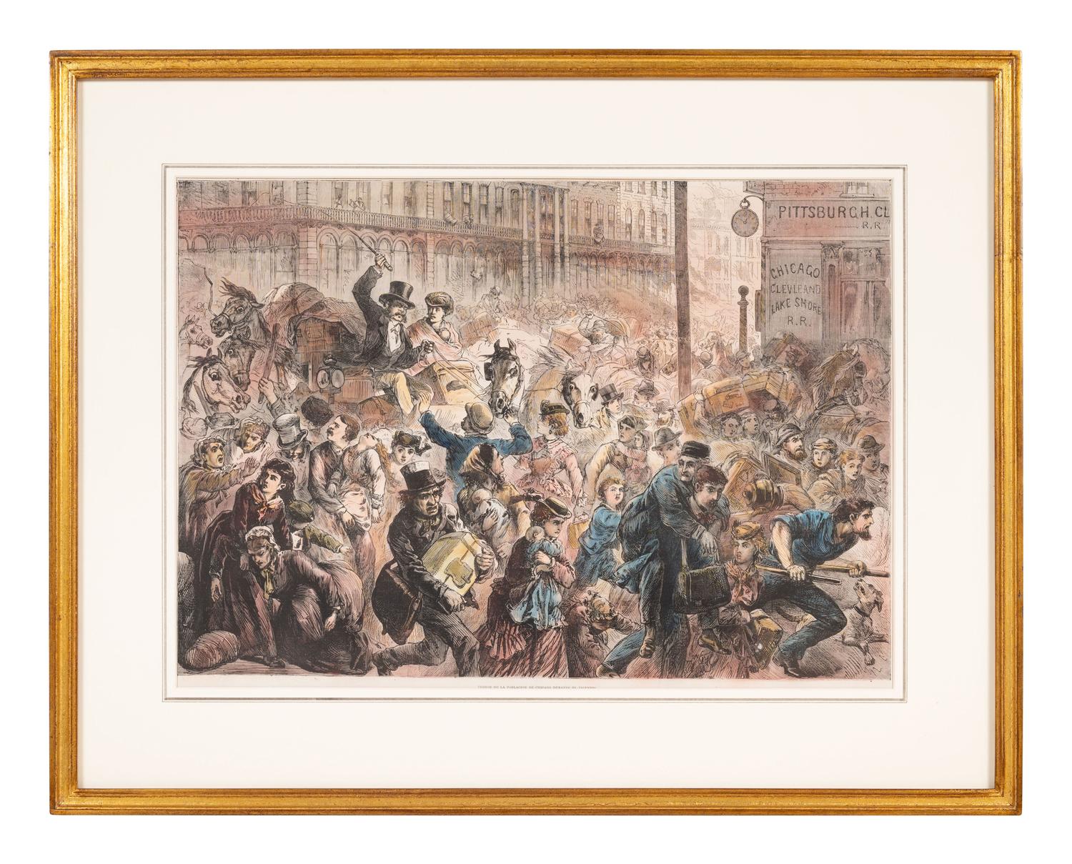 Terror de la Poblacion de Chicago Durante el Incendio. New York: Harper's Weekly, N.d.