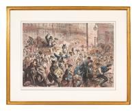 Terror de la Poblacion de Chicago Durante el Incendio. New York: Harper's Weekly, N.d.