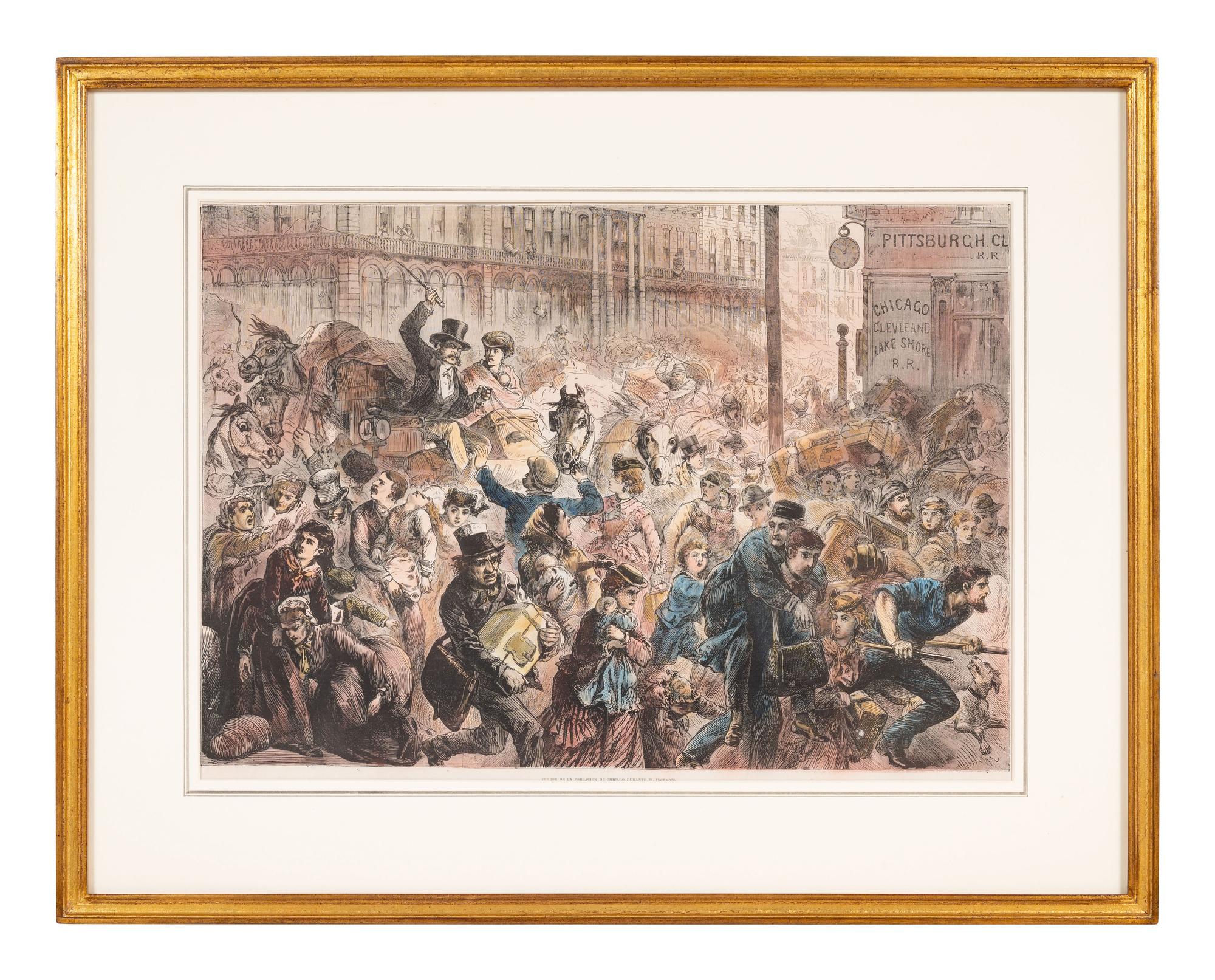 Terror de la Poblacion de Chicago Durante el Incendio. New York: Harper's Weekly, N.d.