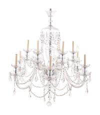 A Georgian Style Cut Glass Twelve-Light Chandelier