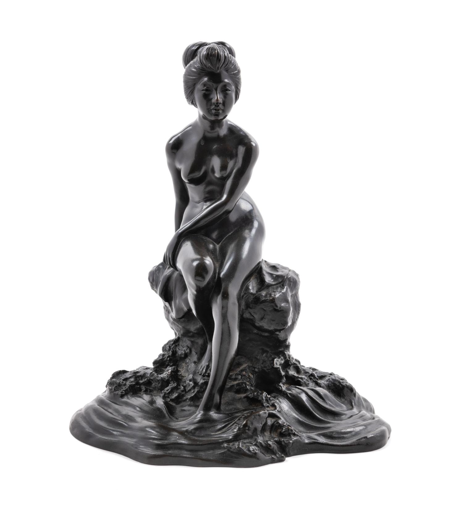 A Japanese Bronze Figure of a Lady
