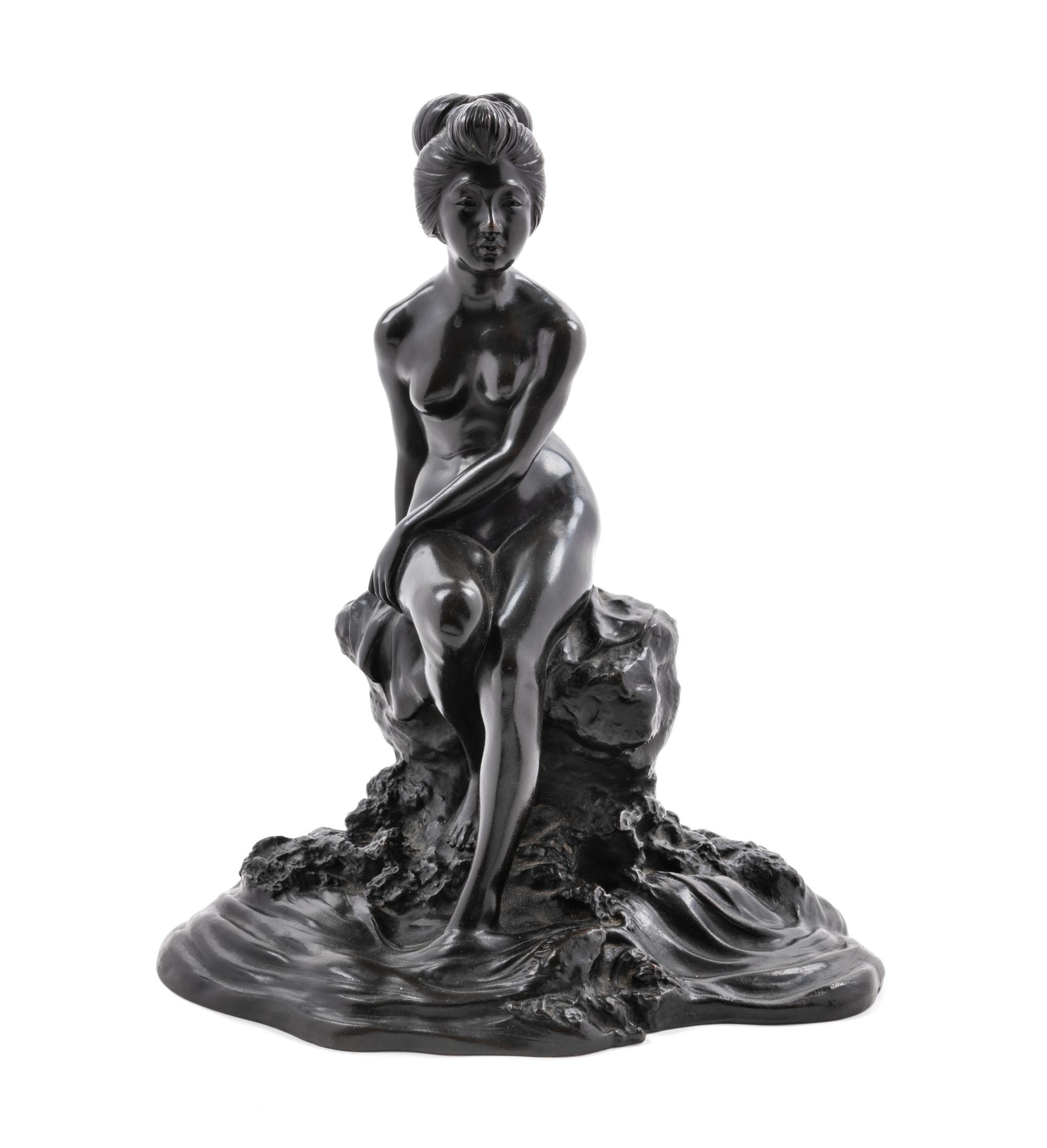 A Japanese Bronze Figure of a Lady