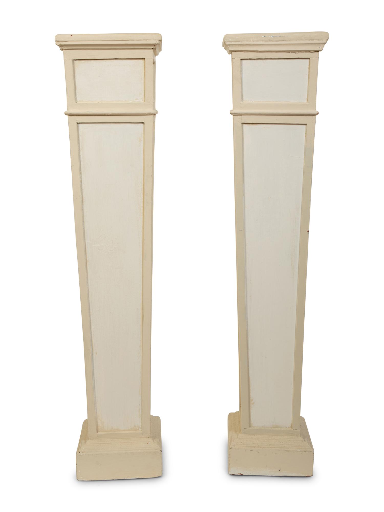 A Pair of Swedish Neoclassical Style Painted Pedestals — 20TH CENTURY