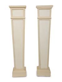 A Pair of Swedish Neoclassical Style Painted Pedestals — 20TH CENTURY