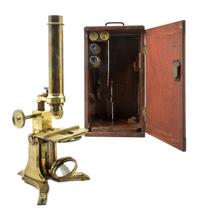 An English Brass Microscope Height 13 inches. — W. F. DURROCH, LONDON, 19TH CENTURY