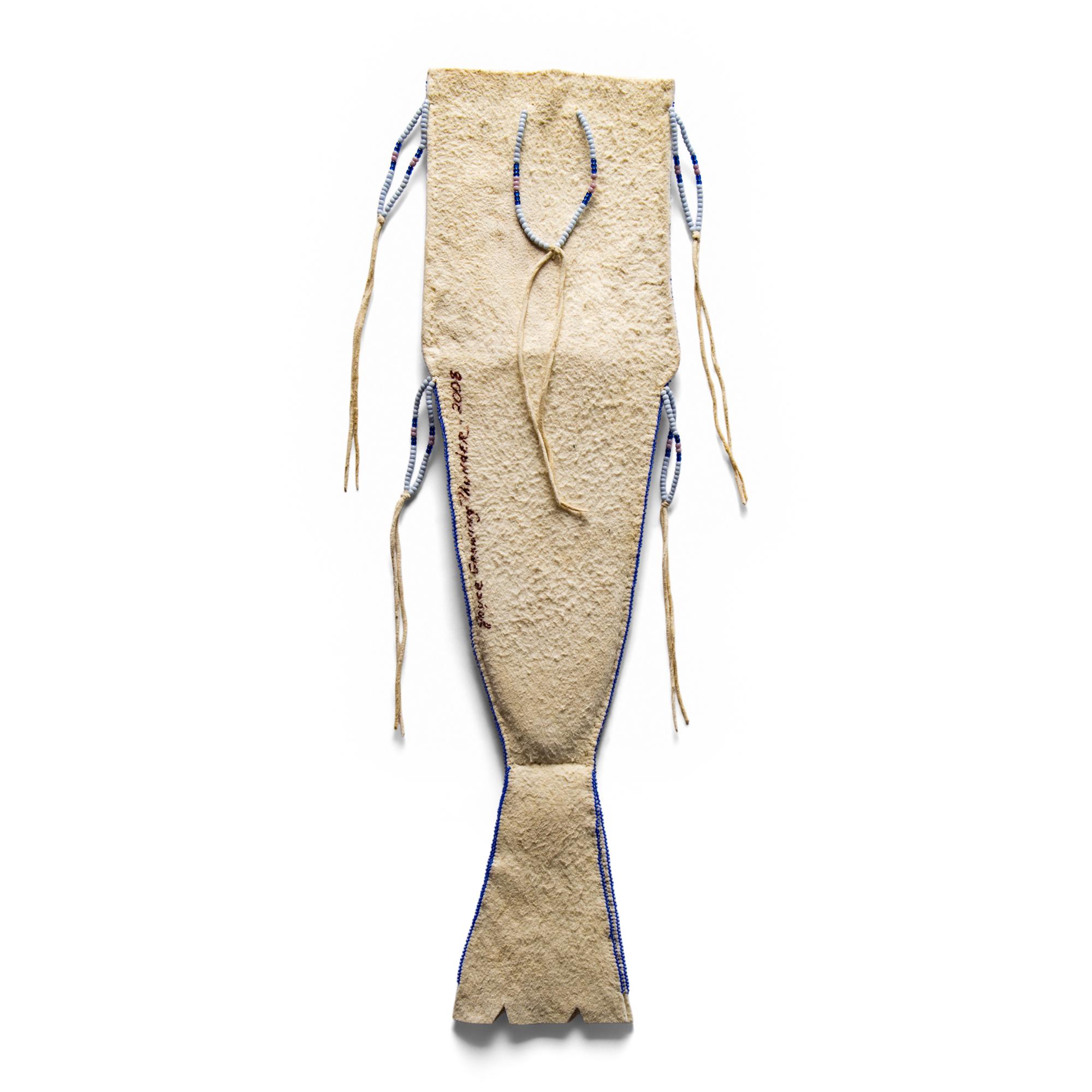 Joyce Growing Thunder (Assiniboine Sioux, b. 1950) — Beaded Hide Knife Sheath, 2008