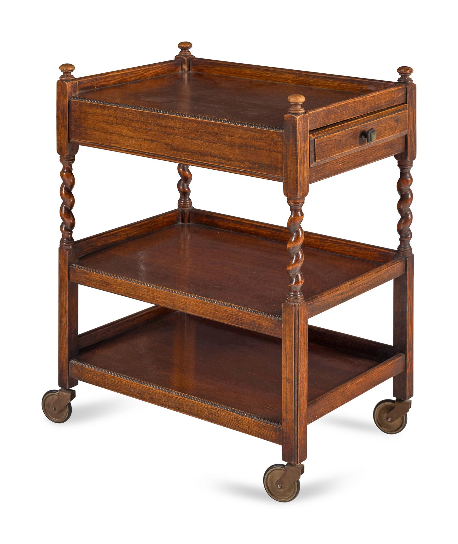 An English Oak Bar Cart