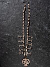 Navajo Silver and Turquoise Squash Blossom Necklace
