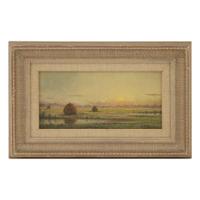 MARTIN JOHNSON HEADE (AMERICAN 1819–1904) "SUNSET - A SKETCH"