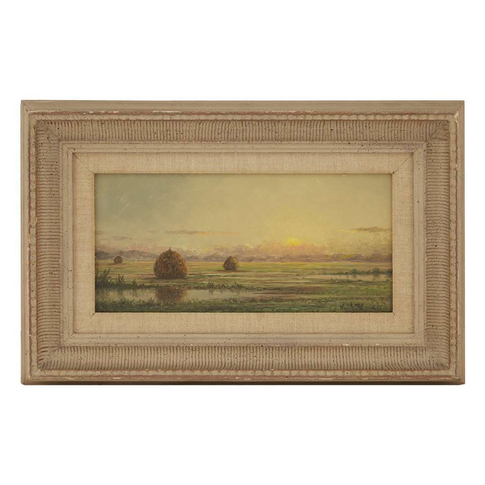 MARTIN JOHNSON HEADE (AMERICAN 1819–1904) "SUNSET - A SKETCH"