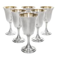 Six American Silver Goblets, Alvin Corporation, Providence, RI, Colonial pattern, with a fitted case.