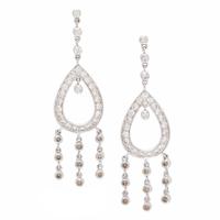 Diamond, Colored Diamond, and White Gold Earrings