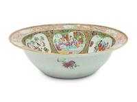 A Chinese Export Rose Medallion Porcelain Basin