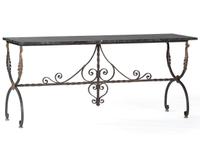 An Empire Revival Iron and Marble Top Console Table