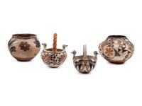 Kewa and Acoma Polychrome Pottery Jars