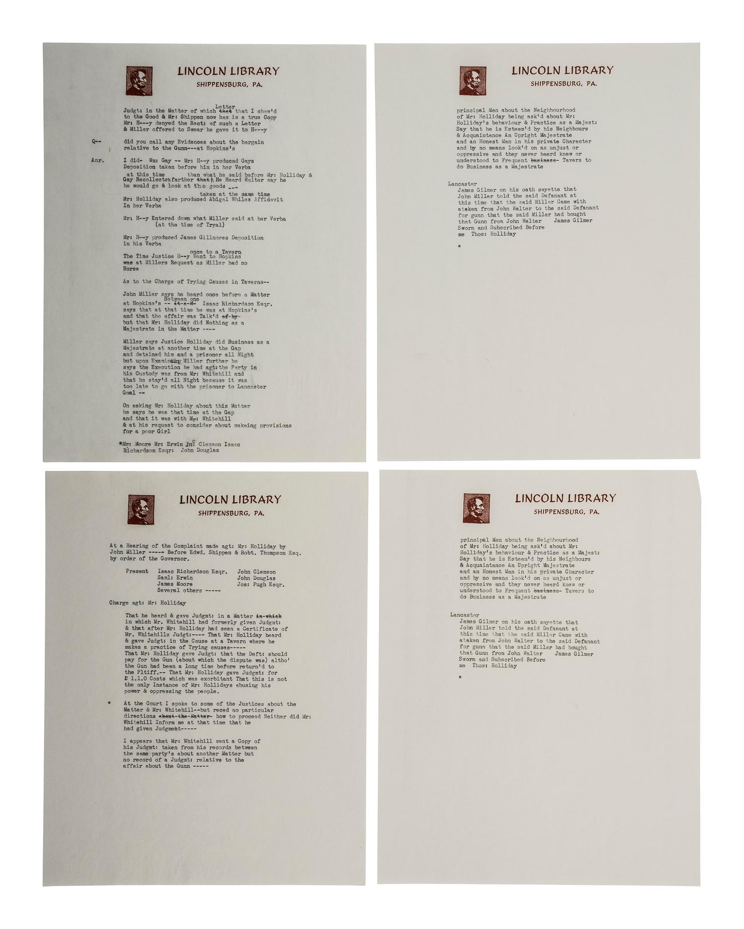 SHIPPEN, Edward, Jr. (1729-1806). A collection of legal documents.