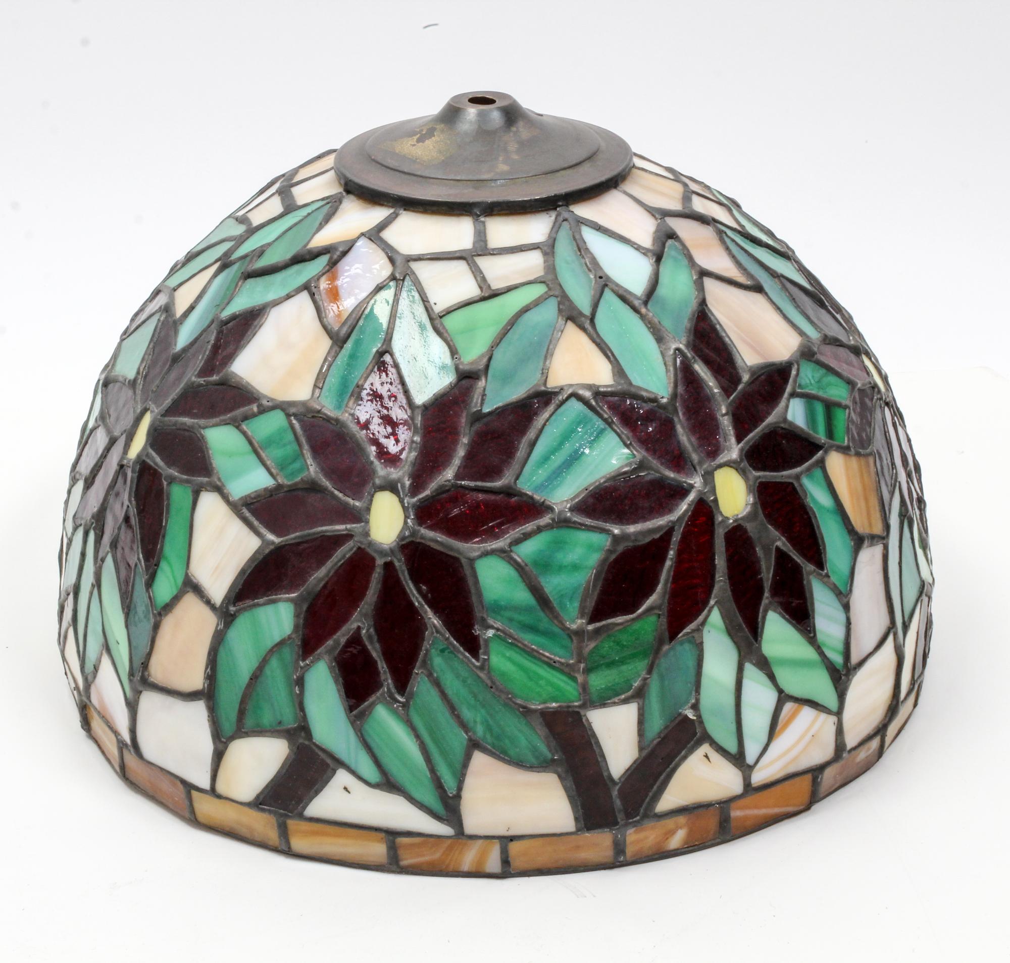 An American Leaded Glass Shade Diameter 13 inches. — 20TH CENTURY