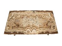 An Italian Painted and Parcel Gilt Table with Agate Top