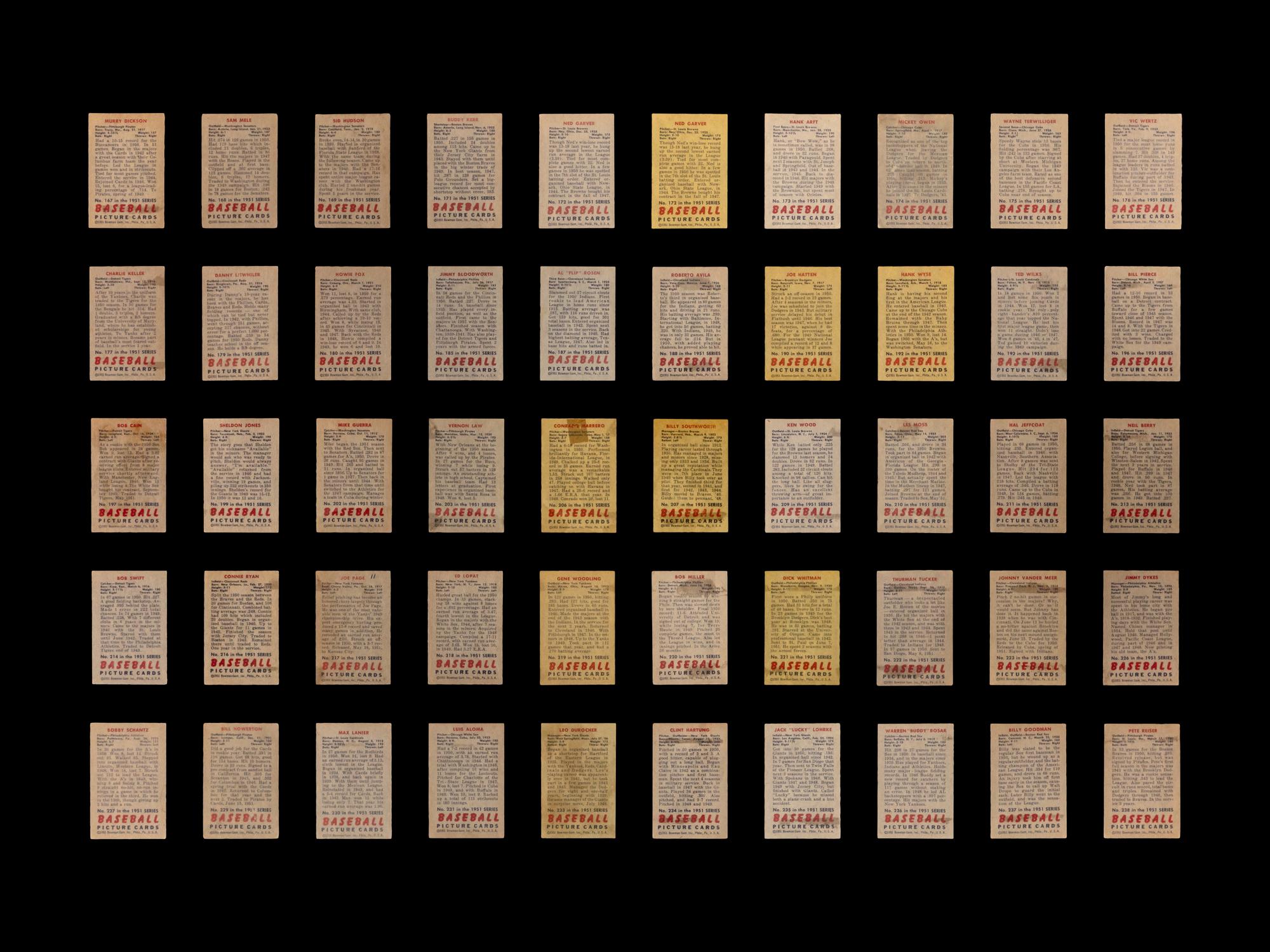 A Group of 173 1951 Bowman Baseball Cards