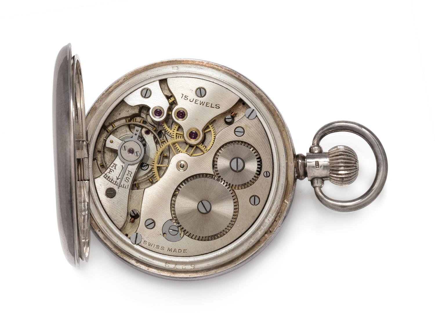 Bravingtons Renown, Sterling Silver Demi-Hunter Case Pocket Watch